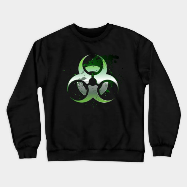 Biohazard symbol on a dark background Crewneck Sweatshirt by Blackmoon9